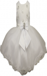 INFANT GIRL DRESS W/ BROACH (0515654) WHITE